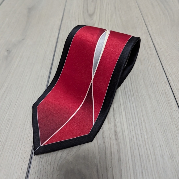 VTG Vitaliano Luiselli art deco silk red tie - Picture 2 of 5